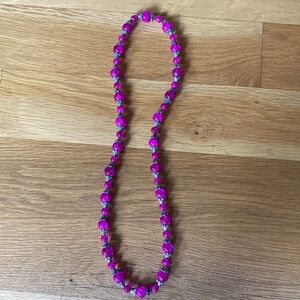 Pink and Silver Beaded Necklace